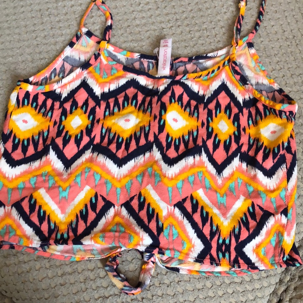 Xhilaration Boho Aztec Tribal Crop Top Tank Top - Picture 2 of 6